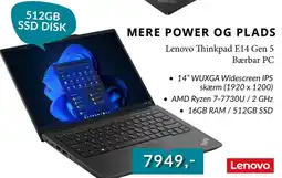 EDB Center Lenovo Thinkpad E14 Gen 5 Bærbar PC tilbud