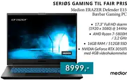 CBC Medion ERAZER Defender E15 Bærbar Gaming PC tilbud