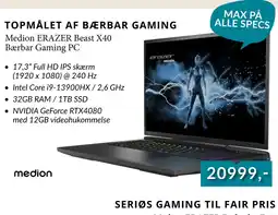 CBC Medion ERAZER Beast X40 Bærbar Gaming PC tilbud