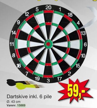 Harald Nyborg Dartskive inkl. 6 pile tilbud
