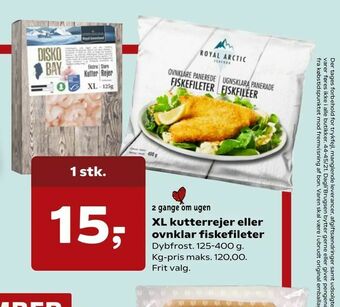 Dagli'Brugsen XL kutterrejer eller ovnklar fiskefileter tilbud