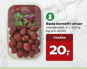 Dagli'Brugsen Røde kernefri druer tilbud