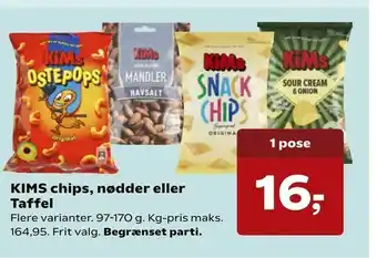 Dagli'Brugsen KIMS chips, nødder eller Taffel tilbud