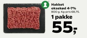 Kvickly Hakket oksekød 4-7% tilbud