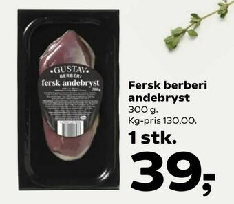 Kvickly Fersk berberi andebryst tilbud