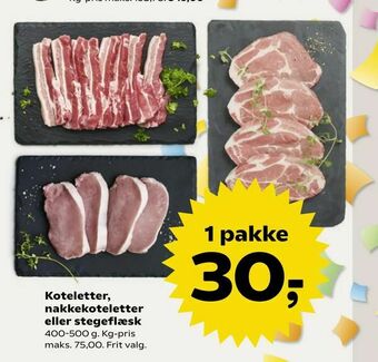 Kvickly Koteletter, nakkekoteletter eller stegeflæsk tilbud