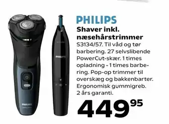Shaver inkl. næsehårstrimmer