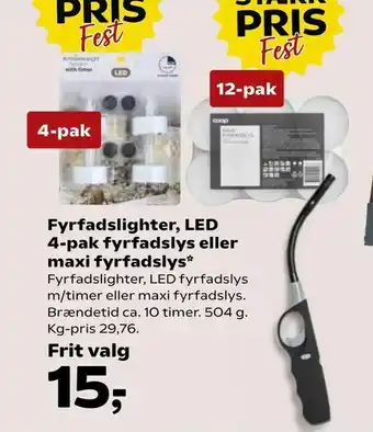 Kvickly Fyrfadslighter, LED 4-pak fyrfadslys eller maxi fyrfadslys tilbud