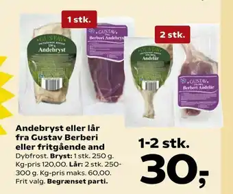 Kvickly Andebryst eller lår fra Gustav Berberi eller fritgående and tilbud