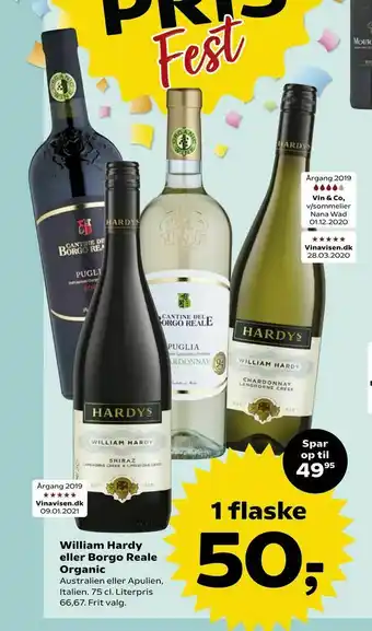 Kvickly William Hardy eller Borgo Reale Organic tilbud