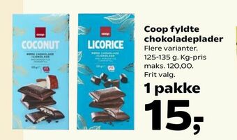 Kvickly Coop fyldte chokoladeplader tilbud