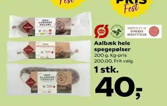 Kvickly Aalbæk hele spegepølser tilbud