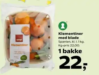 Kvickly Klementiner med blade tilbud