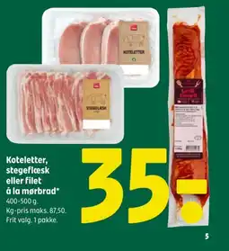 Coop 365 Koteletter, stegeflæsk eller filet á la mørbrad* tilbud