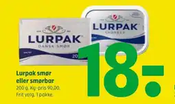 Coop 365 Lurpak smør eller smørbar tilbud