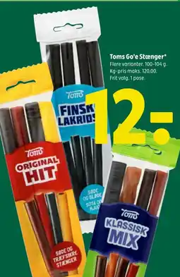 Coop 365 Toms Go'e Stænger tilbud