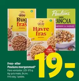 Coop 365 Fras- eller Pauluns morgenmad tilbud