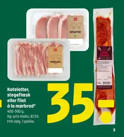 Coop 365 Koteletter, stegeflæsk eller filet á la mørbrad tilbud