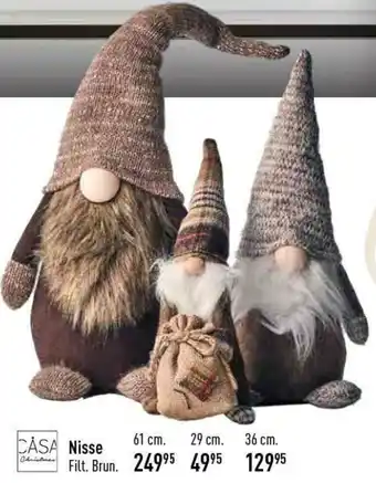 Imerco Nisse Filt. Brun. 61 cm tilbud