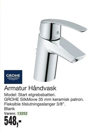 Harald Nyborg Armatur Håndvask tilbud