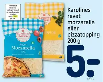 REMA 1000 Karolines revet mozzarella eller pizzatopping tilbud