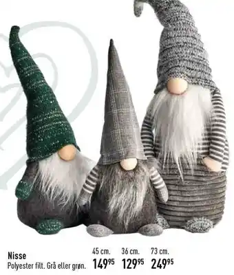 Imerco Nisse Polyester Filt. Grå Eller Grøn 45 cm tilbud