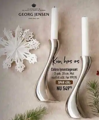 Imerco Cobra Lysestagesæt 2 Pak 20 cm tilbud