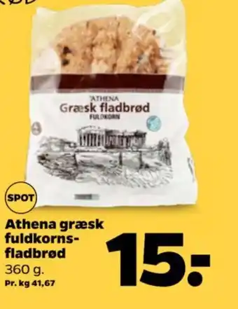 Netto Athena græsk fuldkorns- fladbrød tilbud