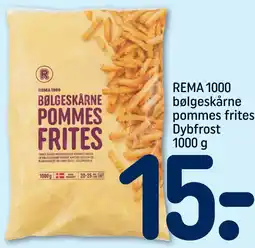 REMA 1000 REMA 1000 bølgeskårne pommes frites Dybfrost 1000 g tilbud