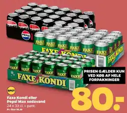 Netto Faxe Kondi eller Pepsi Max sodavand tilbud