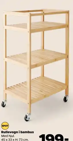 Netto Rullevogn i bambus Med hjul. tilbud