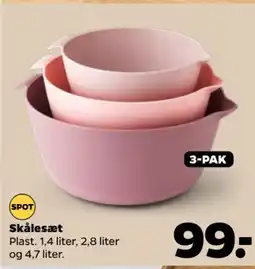 Netto Skålesæt Plast. 1,4 liter, 2,8 liter og 4,7 liter. tilbud