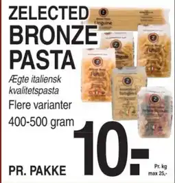 ABC Lavpris ZELECTED BRONZE PASTA Ægte italiensk kvalitetspasta Flere varianter tilbud