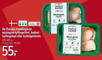 Føtex De Danske Familiegårde økologisk kyllingefilet, hakket kyllingekød eller kyllingelårmix tilbud