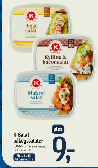 Føtex K-Salat pålægssalater tilbud