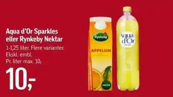 Føtex Aqua d'Or Sparkles eller Rynkeby Nektar tilbud