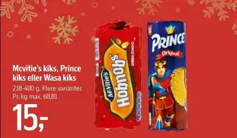 Føtex Mcvitie's kiks, Prince kiks eller Wasa kiks tilbud