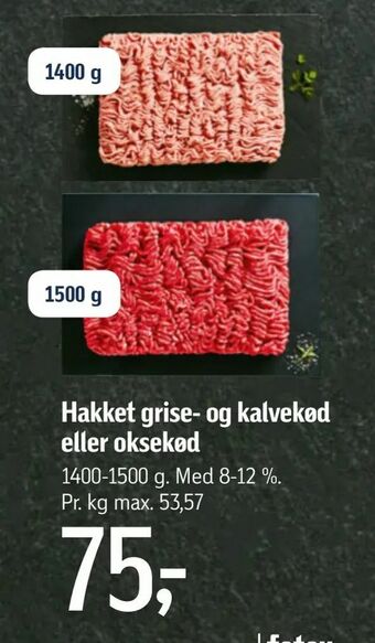 Føtex Hakket grise- og kalvekød eller oksekød tilbud