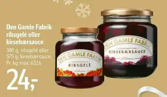 Den Gamle Fabrik ribsgelé eller kirsebærsauce