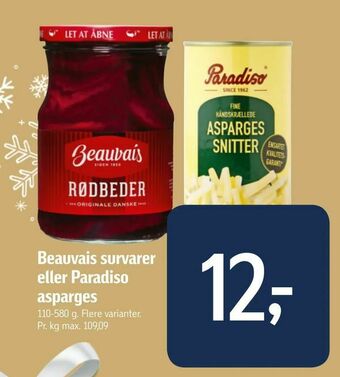 Føtex Beauvais survarer eller Paradiso asparges tilbud