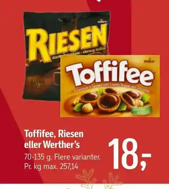 Toffifee, Riesen eller Werther's