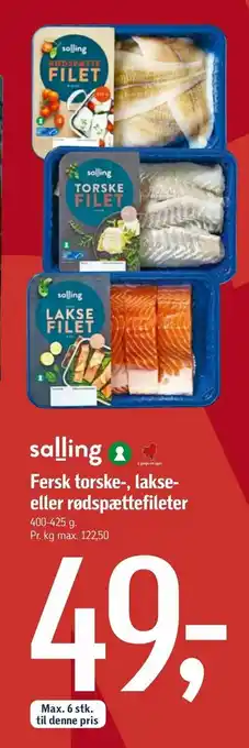 Føtex Fersk torske-, lakse eller rødspættefileter tilbud