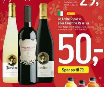 Føtex Le Arche Ripasso eller Faustino Reserva tilbud