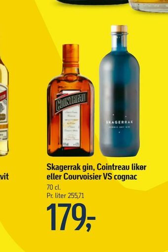 Føtex Skagerrak gin, Cointreau likør eller Courvoisier VS cognac tilbud