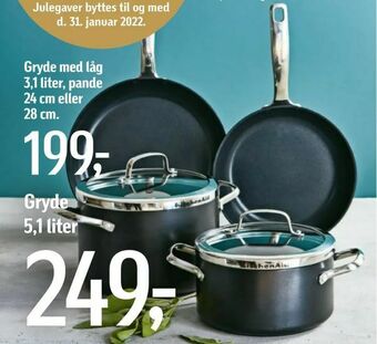 Føtex Gryde med låg 3,1 liter, pande 24 cm eller 28 cm tilbud