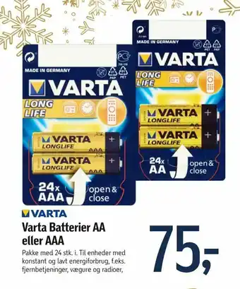 Føtex Varta Batterier AA eller AAA tilbud