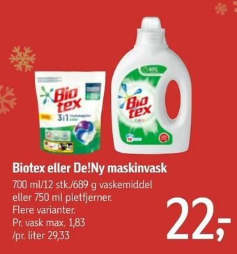 Føtex Biotex eller De!Ny maskinvask tilbud