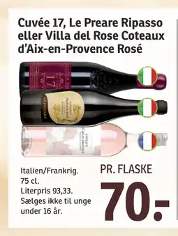 SPAR Cuvée 17, Le Preare Ripasso eller Villa del Rose Coteaux d’Aix-en-Provence Rosé tilbud