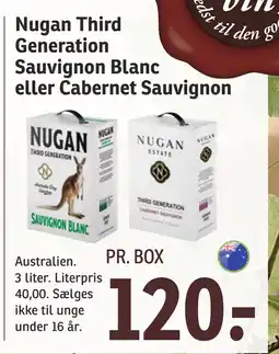 SPAR Nugan Third Generation Sauvignon Blanc eller Cabernet Sauvignon tilbud