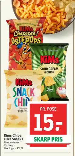 SPAR Kims Chips eller Snacks tilbud